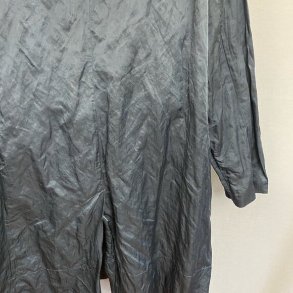 Eileen Fisher PLUS SIZE 2X Gray Trench Coat R-40 - Picture 12 of 16